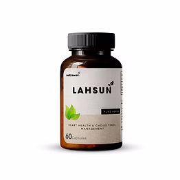 nutravel lahsun caps. (500 mg), heart health & cholesterol management, 60 caps.