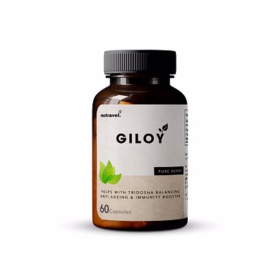 nutravel giloy caps (500 mg) | supports tridosha balancing, anti-ageing & immunity booster | 60 caps- pack of 1