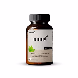 nutravel neem caps, 500 mg, natural blood purifier, controls acne, potent antioxidant, pack of 60
