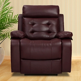 Recliners India Single Seater Recliner Sofa for Living Room - Tango (Color: Cherry Two Tone)