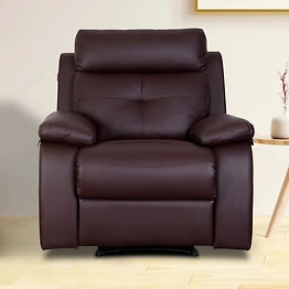 Recliners India Single Seater Recliner Sofa for Living Room - Ohio (Color: Brown)