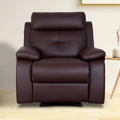 Recliners India Single Seater Recliner Sofa for Living Room - Ohio (Color: Brown)