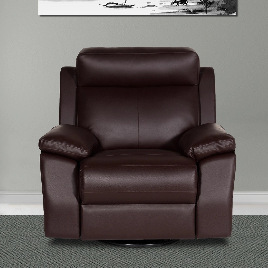 Recliners India Single Seater Recliner Sofa - Lazino (Color: Dark Brown)-5