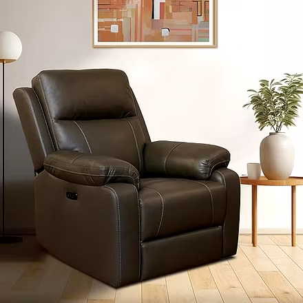 Recliners India Single Seater Recliner Sofa for Living Room - Omega (Color: Stone Grey)-Omega-5104-HL-StoneGrey