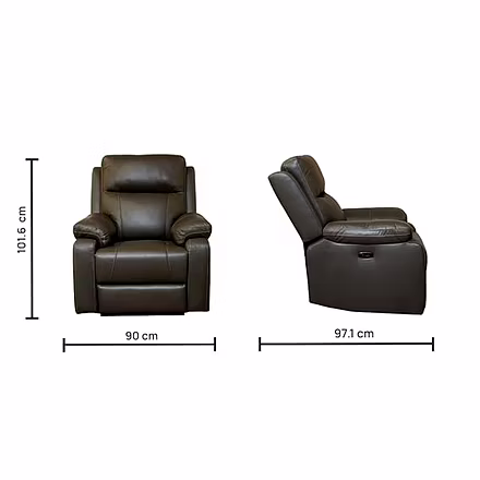 Recliners India Single Seater Recliner Sofa for Living Room - Omega (Color: Stone Grey)-4