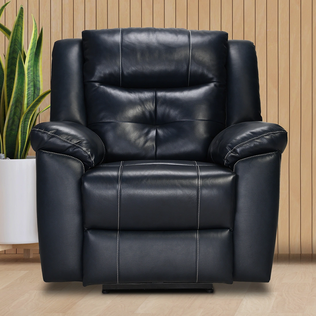 Recliners India Single Seater Recliner Sofa - Zeal (Color: Black)-Zeal-Black