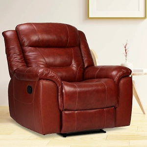 Single Seater Recliner Chair for Living Room - Joy Half Leather | Recliner Chair | Recliner Chairs for Home Relax | Recliner | 1 Seater Chair Sofa | Single Seater Motorized/Manual Recliner | 1 Year Warranty | Recliners India