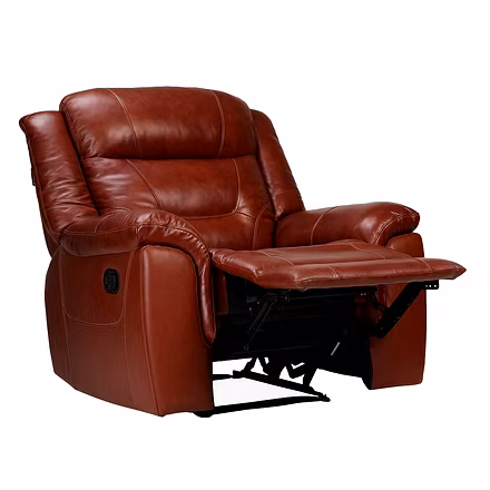 Single Seater Recliner Chair for Living Room - Joy Half Leather | Recliner Chair | Recliner Chairs for Home Relax | Recliner | 1 Seater Chair Sofa | Single Seater Motorized/Manual Recliner | 1 Year Warranty | Recliners India-1
