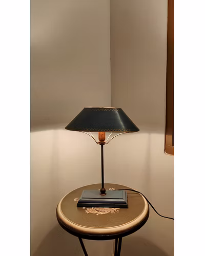 Teal blue side table lamp-1