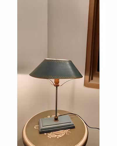 Teal blue side table lamp-2