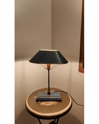 Teal blue side table lamp-3