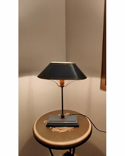 Teal blue side table lamp-4
