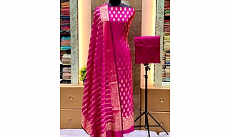 Elegance Redefined: Handcrafted Katan Silk Suit for Women