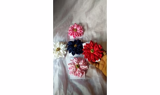 Giant adorable satin ribbon flower hair clip (Single Piece)