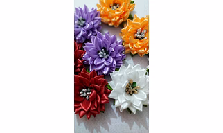Narrow ribbon flower hair clip (Single Piece)