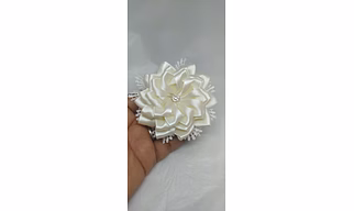 Attractive Sun Flower shaped Satin Ribbon Hair Clip (Single Piece)