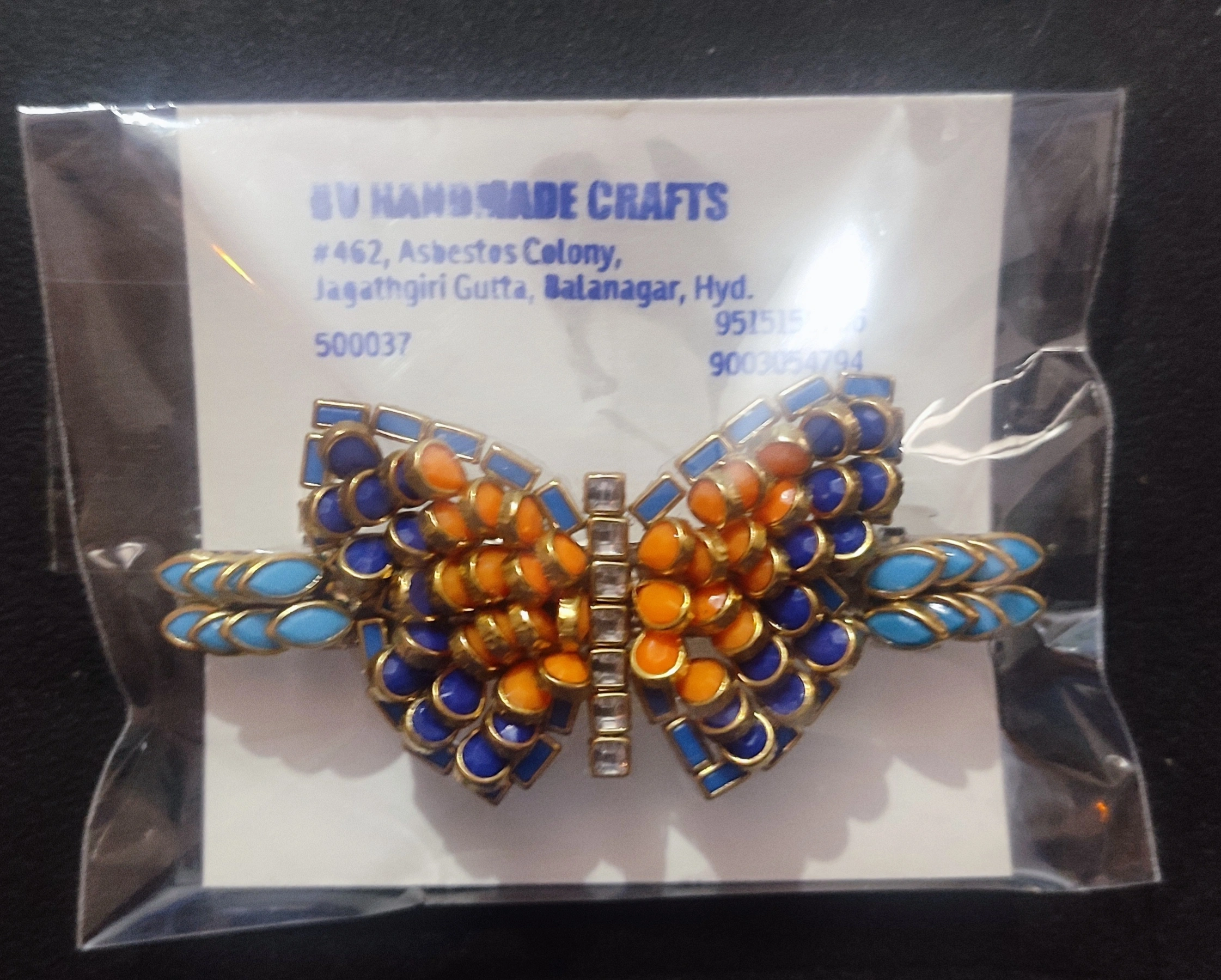 Handmade Colorful Butterfly Center Hair clips-12607204