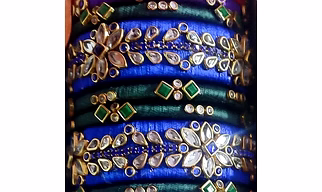 Set Of 6 Handmade Silk Thread Bangles