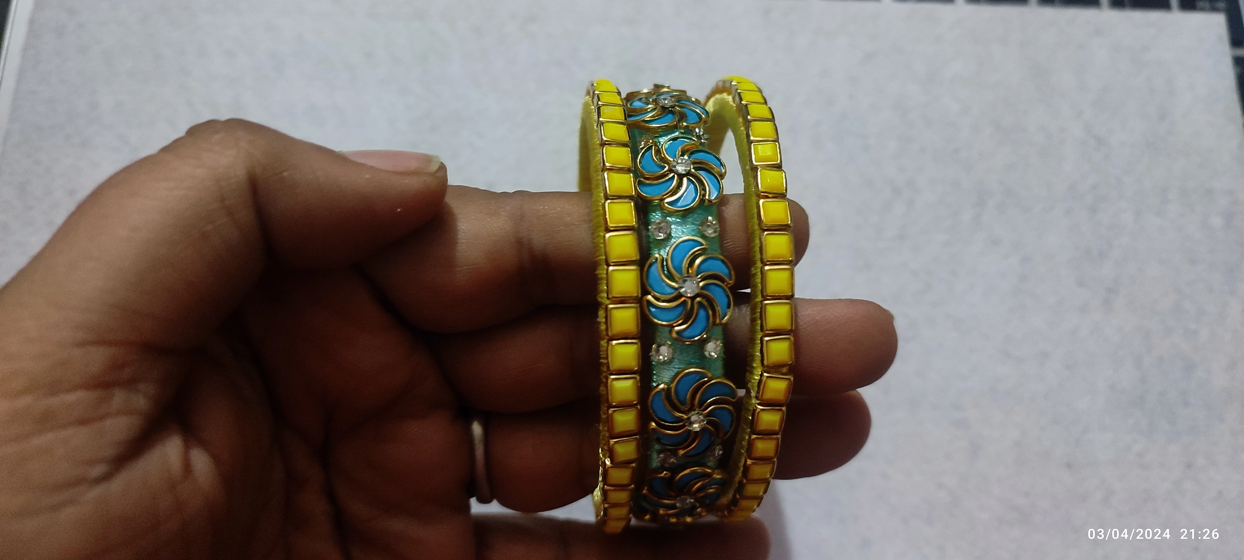 Grand Looking Set Of 6 Handmade Silk Thread Bangles-1