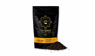 TEA SENSE Premium CTC Tea | 200g | Loose Leaf | Assam Chai with Darjeeling Whole Leaves | Rich Flavour and Strengh | 80 Cups+ | Milk Tea Powder