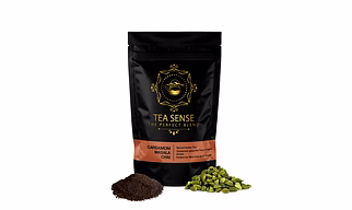 Tea Sense Cardamom Masala Chai | 200g Loose Tea | Aromatic Kadak Blend | CTC Tea, Real Cardamom | 80+ Cups