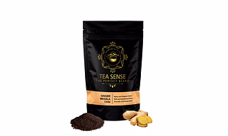 Tea Sense Ginger Masala Chai | 200g Loose Tea | Spicy and Healthy Blend | CTC Tea, Dried Ginger, Black Pepper | Aromatic and Traditional | Strong Flavour | 80+ Cups
