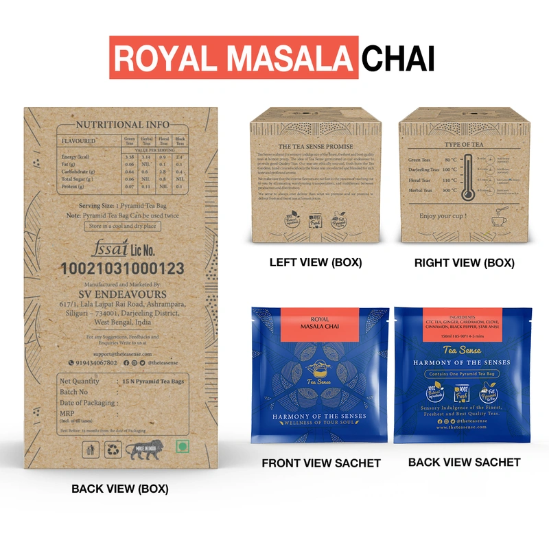 TEA Sense Premium CTC Tea Chai Milk Tea Masala pyramid tea bag