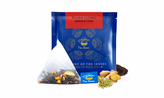 Tea Sense Bombay Cutting Masala Chai | 15 Pc Pyramid Tea Bags | Authentic Kadak Blend | CTC Tea, Cardamom, Fennel, Dried Ginger, Black Pepper