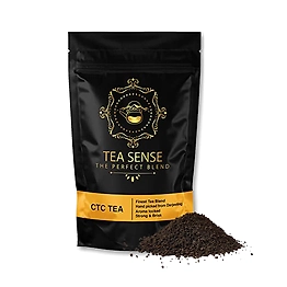 TEA SENSE Premium CTC Tea | 200g | Loose Leaf | Assam Chai with Darjeeling Whole Leaves | Rich Flavour and Strengh | 80 Cups+ | Milk Tea Powder