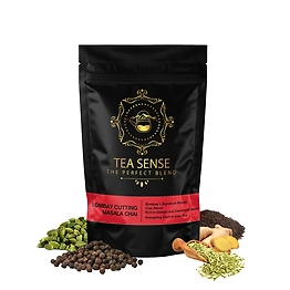 Tea Sense Bombay Cutting Masala Chai | 200g Loose Tea | Kadak and Traditional Blend | CTC Tea, Cardamom, Fennel, Dried Ginger, Black Pepper | 80+ Cups