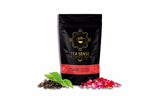 TEA SENSE Bed of Roses Green Tea | Loose Leaf | 100 g | Infused with Fragrant Rose Petals | Ideal for Relaxation and Refreshment | 50+ Cups