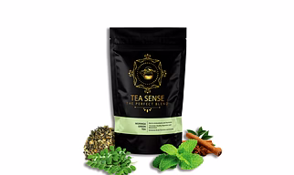 TEA SENSE Moringa Green Tea | Loose Leaf | 100 g | Green Tea, Moringa, Spearmint and Cinnamon | Healthy and Refreshing | 50+ Cups