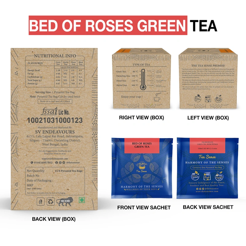 TEA Sense Organic Green Tea Darjeeling Assam Weight Loss Slimming 