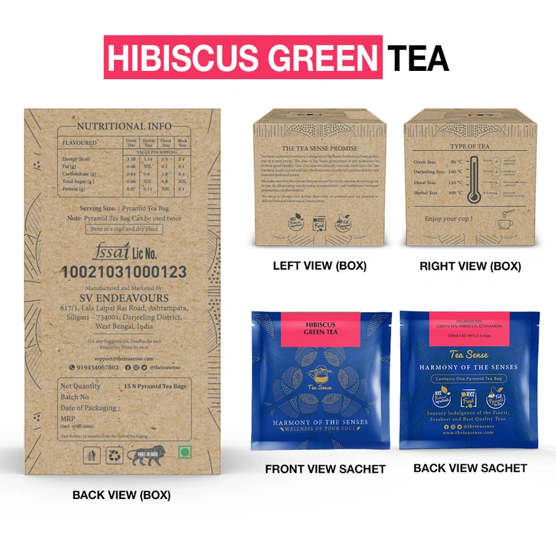 TEA Sense Organic Green Tea Darjeeling Assam Weight Loss Slimming 