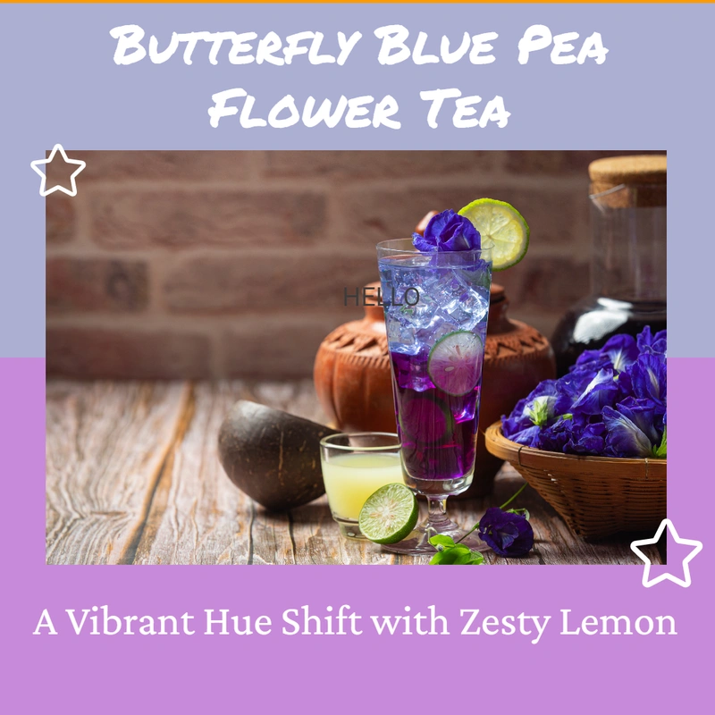 premium flower herbal organic tea chamomile rose lavender hibiscus butterfly blue pea 
