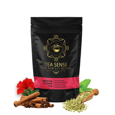 TEA SENSE - Hibiscus Flower Tea | 50g | Loose Leaf | Soothing | Delicious Red Tea with Health Benefits | 25 Cups+