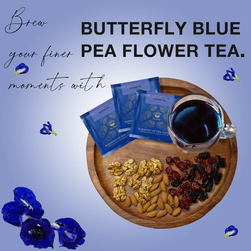 premium flower herbal organic pyramid tea bag chamomile rose lavender hibiscus butterfly blue pea 