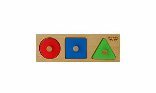 Montessori Wooden Shapes Jumbo Knob Puzzles | First Puzzle Set for Baby Toddler | Educational Shape Sorting Toy