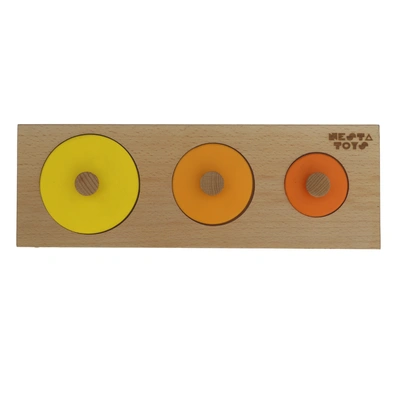 Nesta Toys - Montessori Wooden Circle Seriation Puzzle | Jumbo Knob Educational Shapes Puzzles for Baby