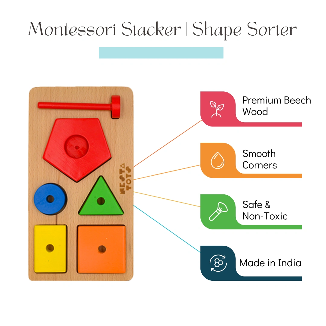 NESTA TOYS - Montessori Stacker | Shape Sorter-1