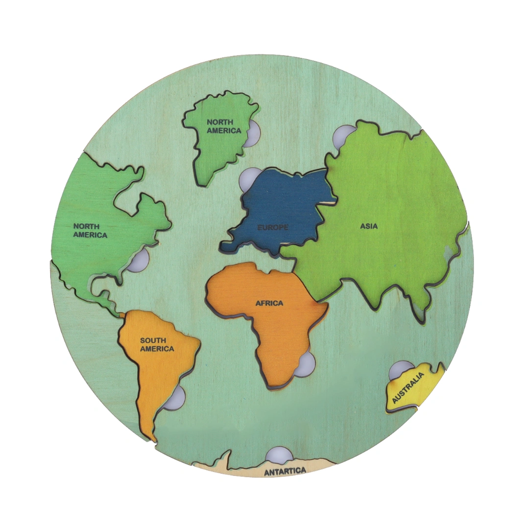 NESTA TOYS - World Map with Continents &amp; Earth Core | Geography Puzzles for Kids | Montessori Wooden Puzzle-4