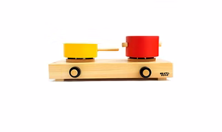 NESTA TOYS Kitchen Toy Combo (3+ Years) - Wooden Gas Stove and Cooking Set (10 Pcs)