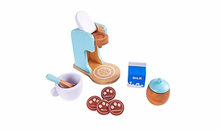 NESTA TOYS - Wooden Coffee Maker Blue Color