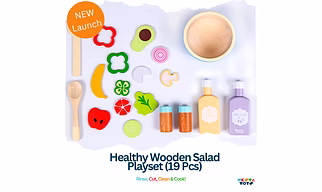 NESTA TOYS - Wooden Healthy Salad Playset (19 Pcs)