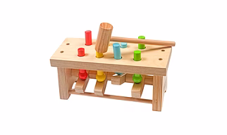 Pounding Bench Wooden Toy with Hammer