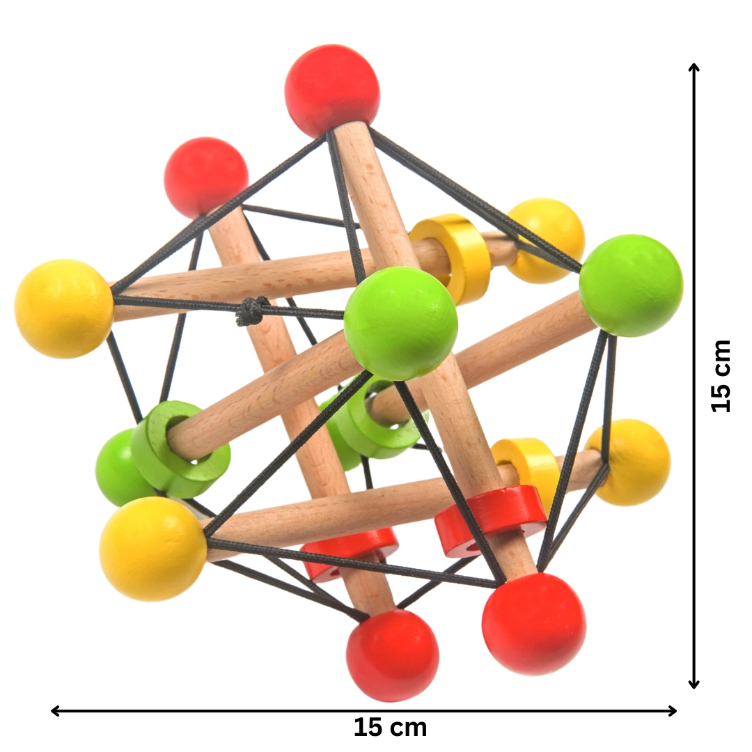 Skwish Wooden Baby Rattle | Teether Grasping Activity Toy-1
