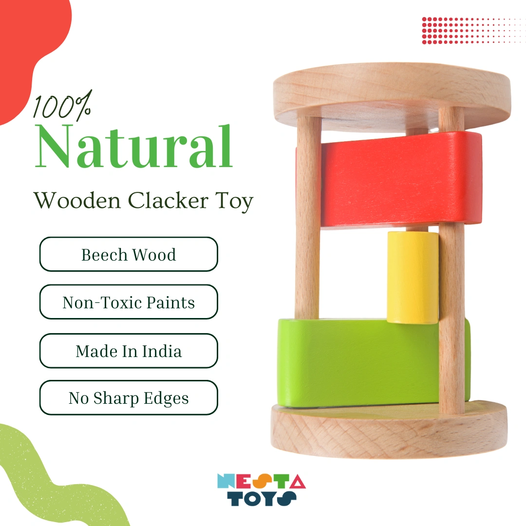 Wooden Clacker Toy | Rattle for Babies-2