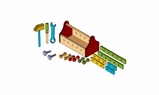 Wooden Tool Box Set for Kids (24 Pcs)