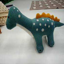 dinosaur plush toy for kids | snuggly knitted cotton soft toy animal