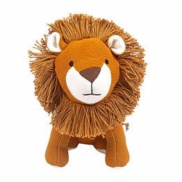 nesta toys lion plush toy for kids – snuggly knitted cotton soft toy